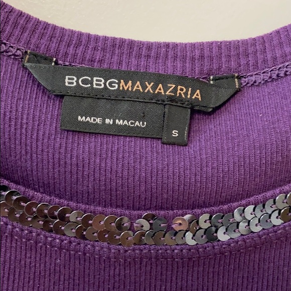 BCBG sequin trimmed purple tank top small - Picture 4 of 9